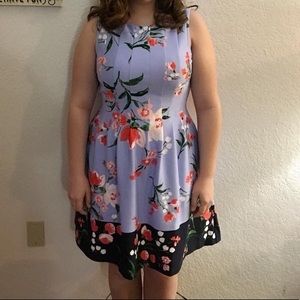 Floral Semi-Formal Fit and Flare Dress!